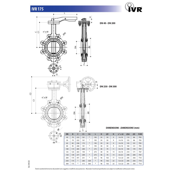 Ventil disc fluture DN100 (fontă) IVR, 2 image