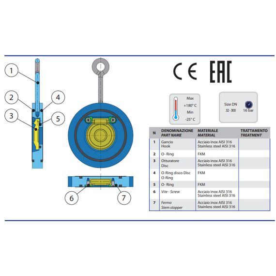 Межфланцевый обратный клапан DN100 AISI316 IVR, изображение [1] фото