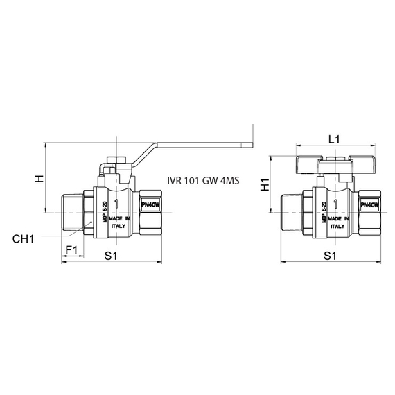 Robinet sferic fluture 1/2'' FM (protecție împotriva înghețului, trecere completă) IVR, 3 image
