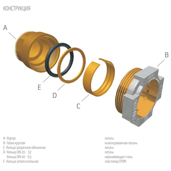 Переход на металл BSR-DIN 42x1' 1/4 M OR, изображение [1] фото