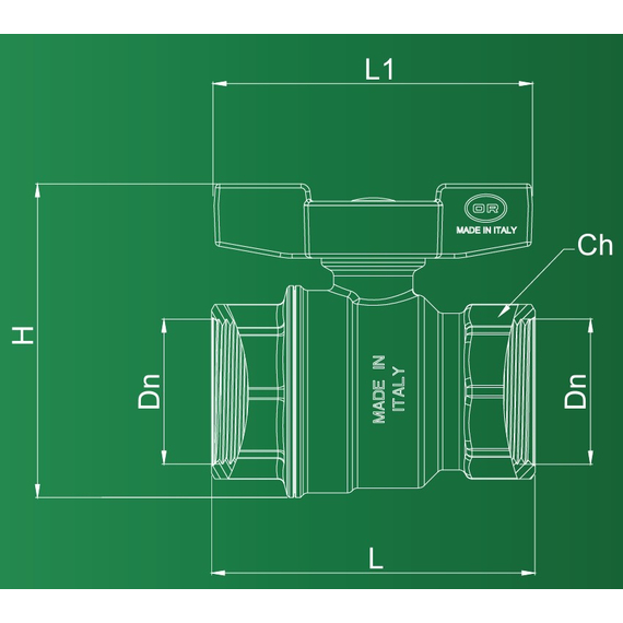 Robinet sferic cu fluture 1/2'' FF OR, 4 image