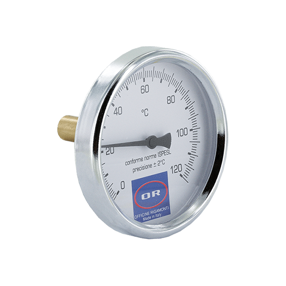 Termometru 1/2'', 0-120C, d.80mm (+ ștuțer) OR