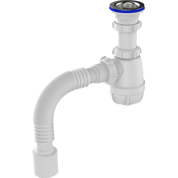 Сифон для кухни 1 1/2" х 40 с гибкой трубой 40х50, Aquant фото