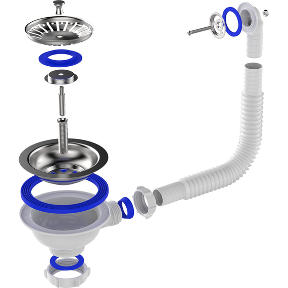 Declansare pentru chiuveta de 3 1/2'' cu carcasă circulară verticală albă, Aquant, 5 image