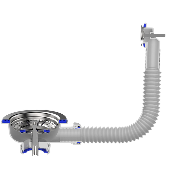 Declansare pentru chiuveta de 3 1/2'' cu carcasă circulară verticală albă, Aquant, 6 image