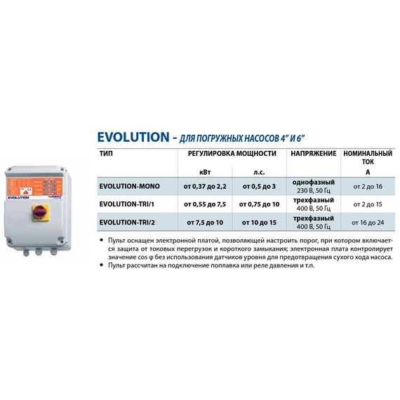 Panou de control monofazat (2.2 kW) Evolution MONO Pedrollo, 2 image
