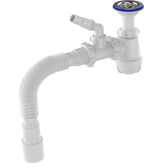 Sifon pentru lavoar 1 1/2''x40 cu gât prelungit și evacuare cu țeavă flexibilă 40x40/50, Aquant