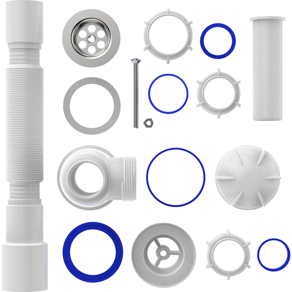 Sifon pentru lavoar 1 1/4" x 40 cu țeavă flexibilă 40x40/50, Aquant, 4 image