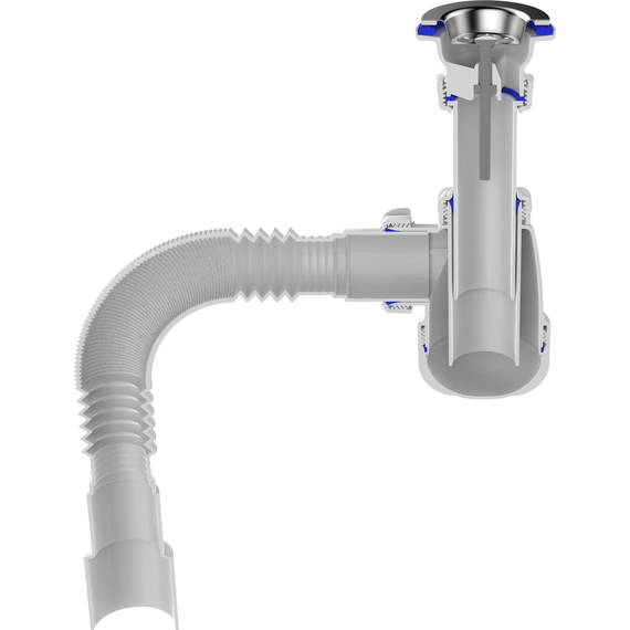 Sifon pentru lavoar 1 1/4" x 40 cu țeavă flexibilă 40x40/50, Aquant, 6 image