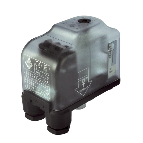 Реле давления PM/5 (1-5 бар) 1/4 F (220V) с шкалой и вращающейся гайкой Italtecnica, изображение [1] фото