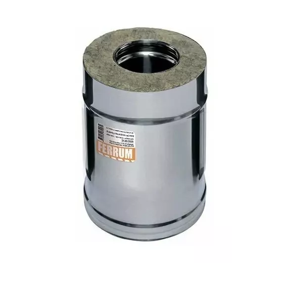 Coș de fum dublu perete sandwich 0,25 m Ferrum (430 / 0,8+oc) D150x210