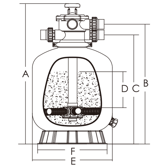 Фильтр песочный 1 1/2" прямое соединение 8 куб.м/ч T400 Kubber, изображение [1] фото