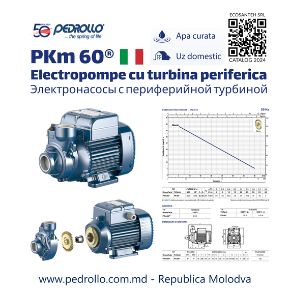 Вихревой насос Pedrollo PKm 65 0,55 kW фото