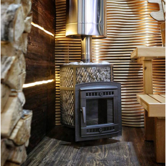 Печь банная чугунная "Атмосфера М" сетка 14kW Прометалл, 3 image