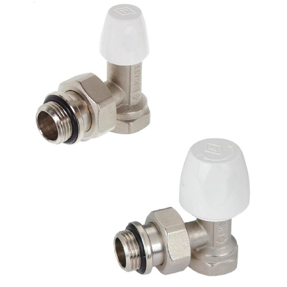 Комплект угловых кранов (подача + обратка) 1/2"х1/2" (полипр. с уплотнительн. рез) Bugatti фото