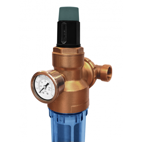 Filtru de spălare inversă cu reductor de presiune și manometru 3/4" / 1" USTM, 2 image