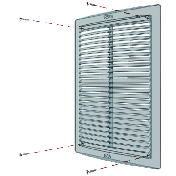 Grila de ventilație de evacuare din plastic ABS Era 2030РЦ 20x30 Ivory, 2 image