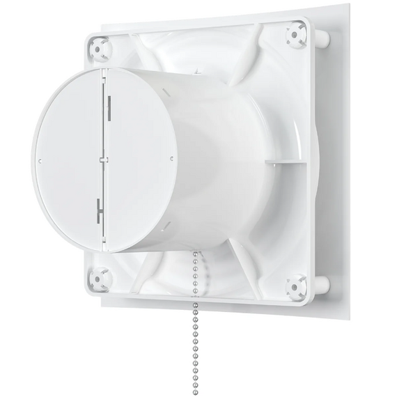 Ventilator de evacuare axial cu clapetă de sens și întrerupător ERA Quadro 4C-02 D100 Alb, 4 image