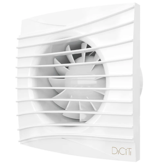 Ventilator de extracție axial cu clapetă de sens DICITI SILENT 4C TURBO D100 Alb