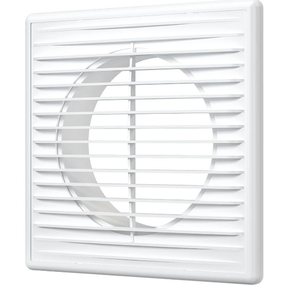 Вытяжная вентиляционная решетка из АБС-пластика с рамкой и фланцем Era 1515П10Ф 15х15 D100 White фото