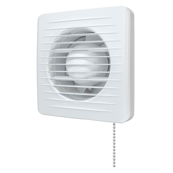 Ventilator de evacuare axial cu grila si intrerupator cu lant VentEurope CLASSIC 100 PS White, 2 image