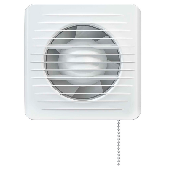 Ventilator de evacuare axial cu grila si intrerupator cu lant VentEurope CLASSIC 100 PS White