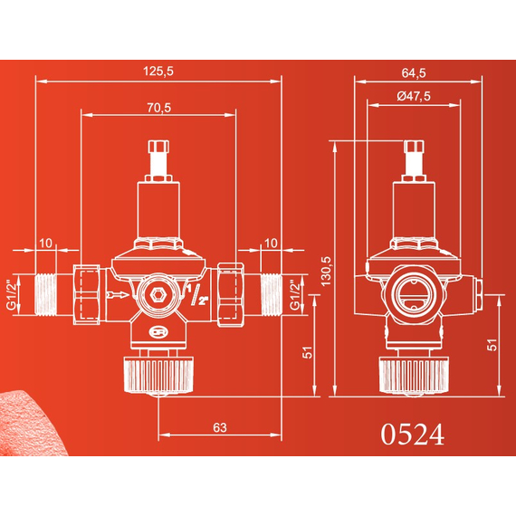 Sistem de alimentare automată RIAL 1/2" FM cu racord american (cu clapetă de sens, robinet de închidere, filtru) OR, 3 image