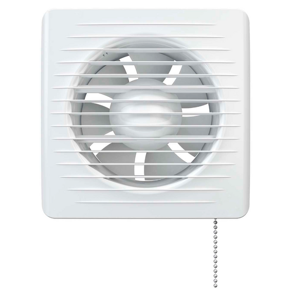 Осевой вытяжной вентилятор с сеткой и шнурком VentEurope CLASSIC 125 PS White, изображение [1] фото