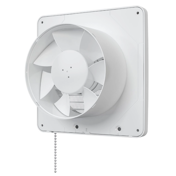 Осевой вытяжной вентилятор с сеткой и шнурком VentEurope CLASSIC 125 PS White, изображение [1] фото
