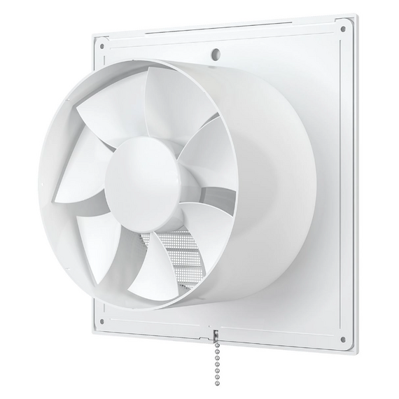Осевой вытяжной вентилятор с сеткой и выключателем VentEurope REFINED 150 PS White, изображение [1] фото