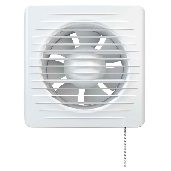 Осевой вытяжной вентилятор с обратным клапаном и шнурком VentEurope CLASSIC 125 BD PS White, изображение [1] фото