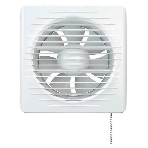Осевой вытяжной вентилятор с сеткой и шнурком VentEurope CLASSIC 150 PS White, изображение [1] фото