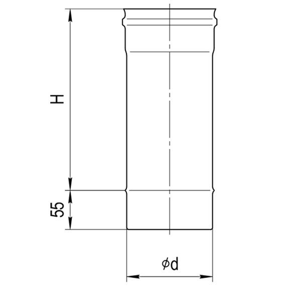 Одностенный дымоход 1,0м Ferrum D115 (0,5мм), изображение [1] фото