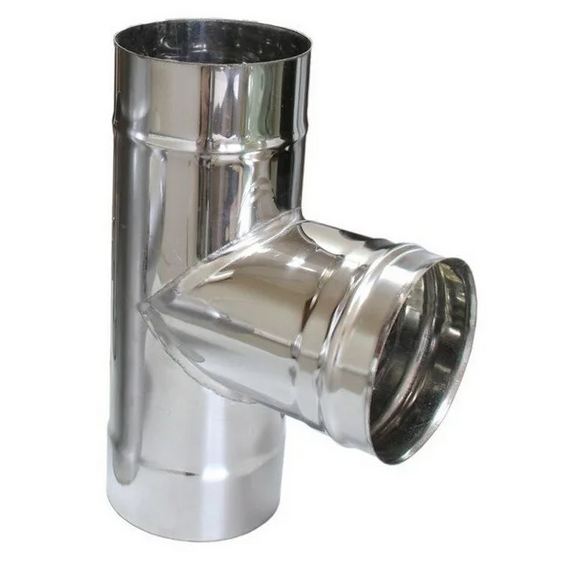 Teu-K la 90° pentru coș de fum cu o singură perețe Ferrum D115 (0,8 mm), 2 image