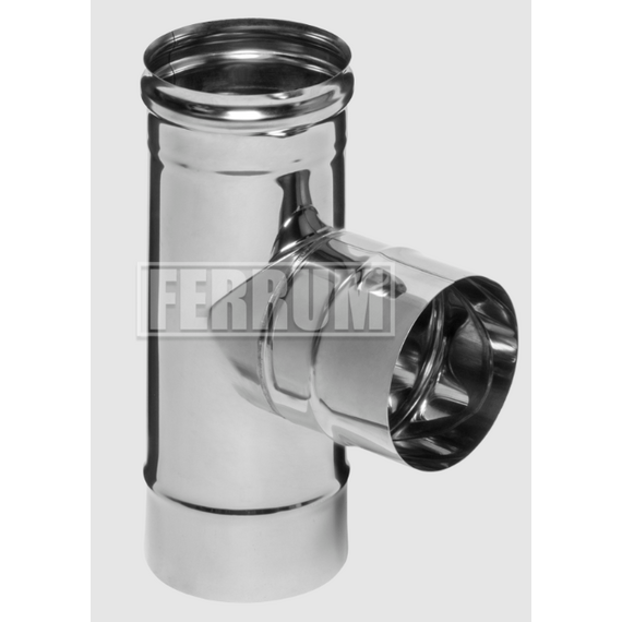 Teu-K la 90° pentru coș de fum cu o singură perețe Ferrum D115 (0,8 mm), 4 image