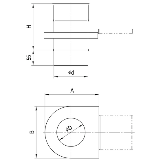 Șiber-închidere pentru coșul de fum Ferrum D115 (0,8 mm), 4 image
