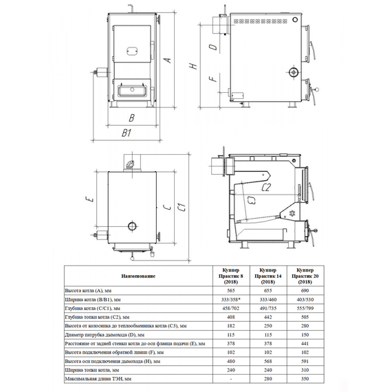 Твердотопливный котел 14 кВт Теплодар Куппер ПРАКТИК-14 1.1, изображение [1] фото