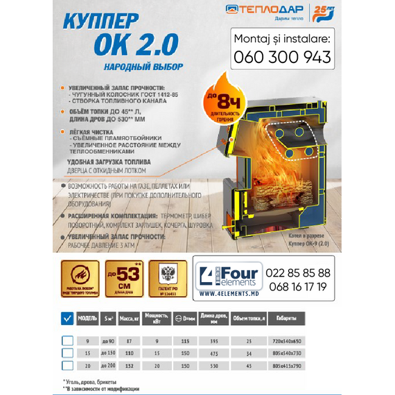 Твердотопливный котел 20 кВт Теплодар Куппер ОК-20 (2.0), изображение [1] фото