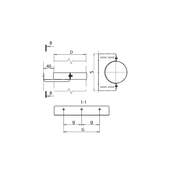 Стеновой хомут для дымохода Ferrum D115, изображение [1] фото
