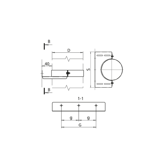 Стеновой хомут для дымохода Ferrum D200, изображение [1] фото