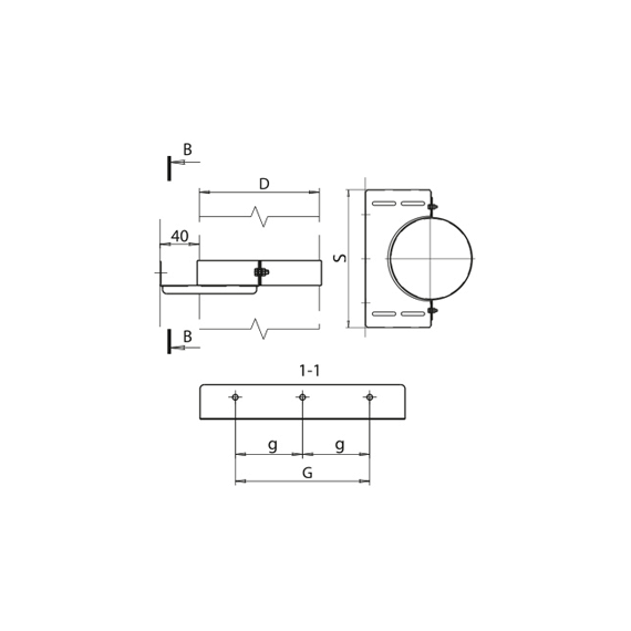 Штанга для стенового хомута Ferrum L=500mm, изображение [1] фото