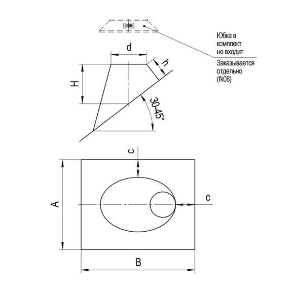 Крышная разделка угловая Ferrum D280 (0,5мм), изображение [1] фото