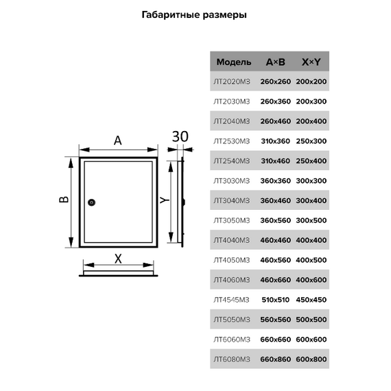Люк ревизионный металлический с замком 40х50 Эра, изображение [1] фото