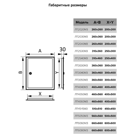 Люк ревизионный металлический с замком 60х80 Эра, изображение [1] фото