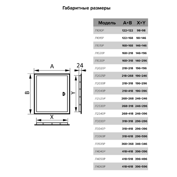 Ревизионный люк стенной 40x60 с ручкой Эра, изображение [1] фото
