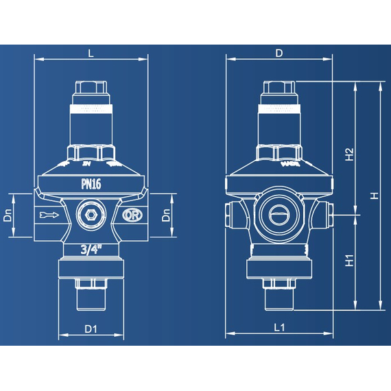Редуктор давления мембранного типа SABO PN16 1" OR, изображение [1] фото