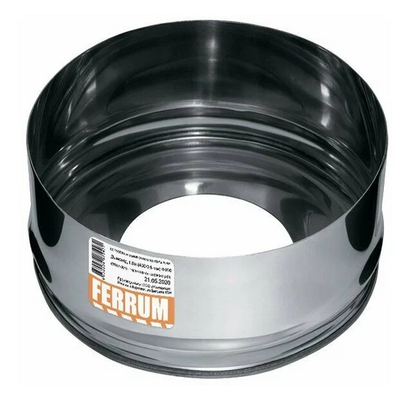 Заглушка с отверстием для дымохода Ferrum (430/0,5) D115x200, изображение [1] фото