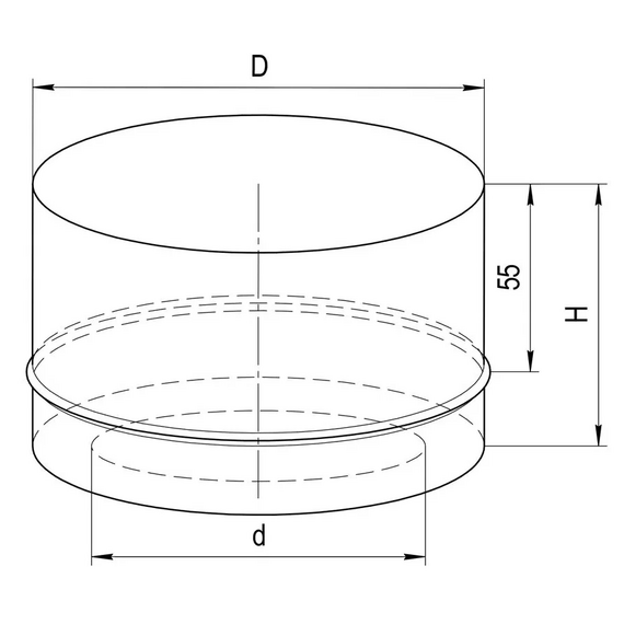 Заглушка с отверстием для дымохода Ferrum (430/0,5) D115x200, изображение [1] фото