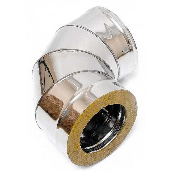 Сэндвич-колено для дымохода 90° Ferrum (430/0,5мм) D115х200, изображение [1] фото