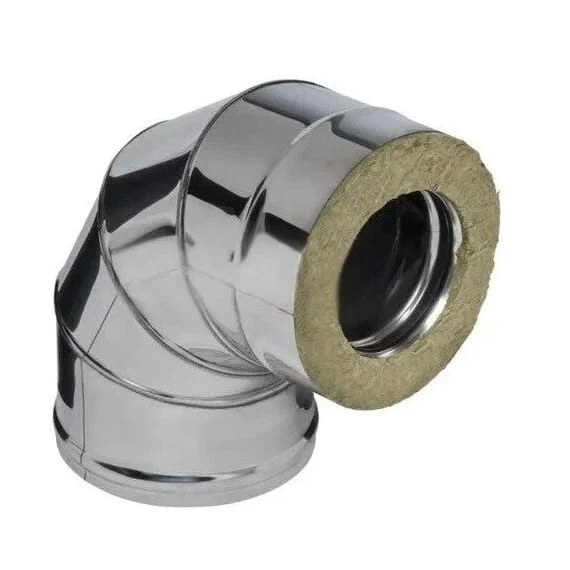 Сэндвич-колено для дымохода 90° Ferrum (430/0,8мм) D115х200, изображение [1] фото